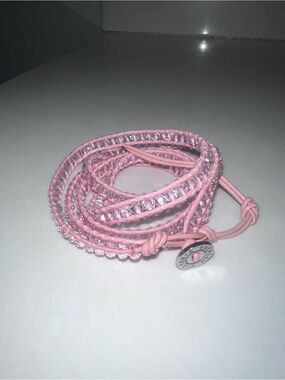 ✨ Victoria Emerson Pink Crystal Beaded Wrap Bracelet ✨